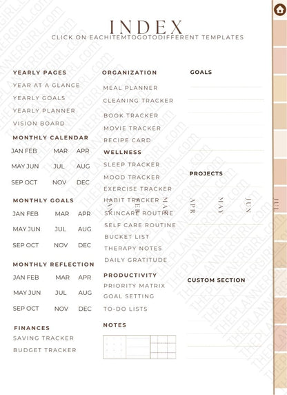 THE PLANNER GIRL 70+ Pages 2026 - #1 CHOICE +1,250 FREE Stickers (Hyperlinked)